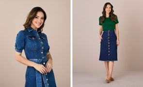 mulheres elegantes usando looks jeans
