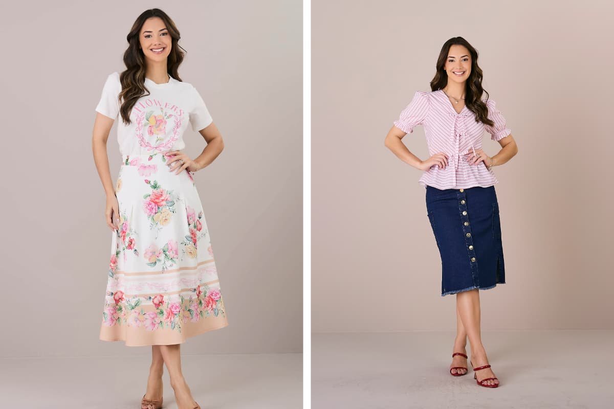 looks casuais formados com saias e blusas