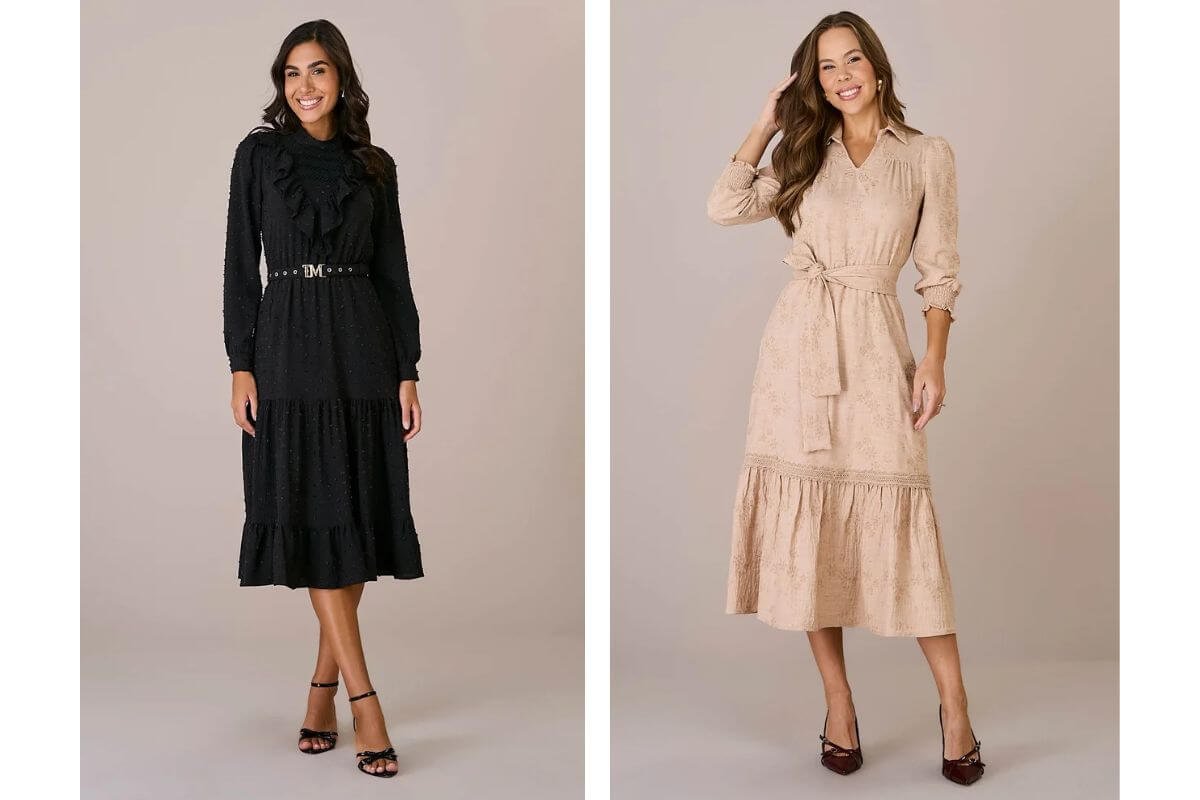 mulheres de vestidos