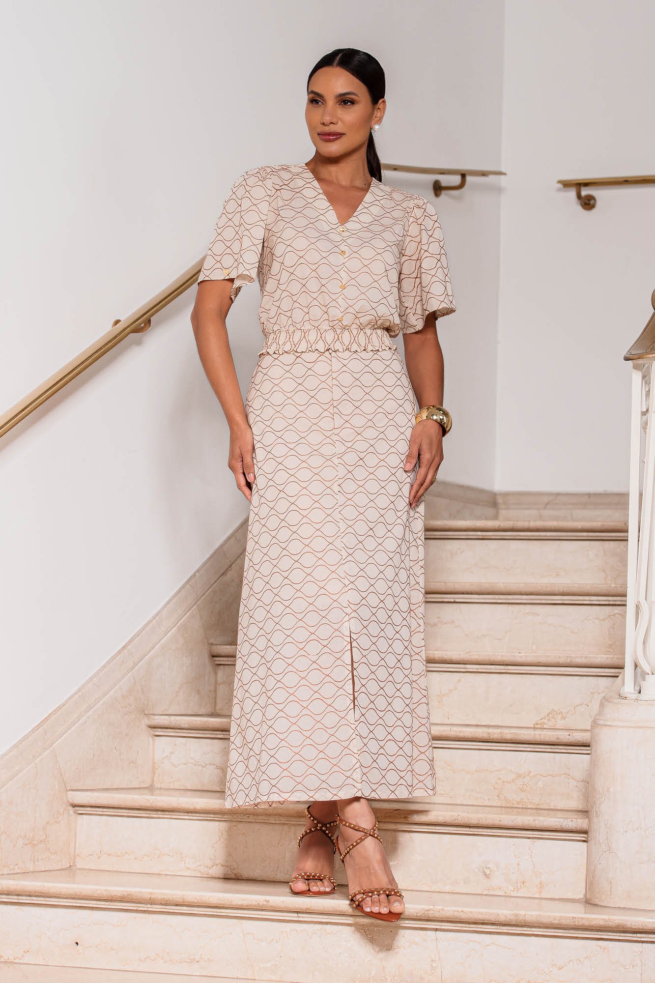 Conjunto Maxi Midi no Algodão Bordado Joana - Tata Martello