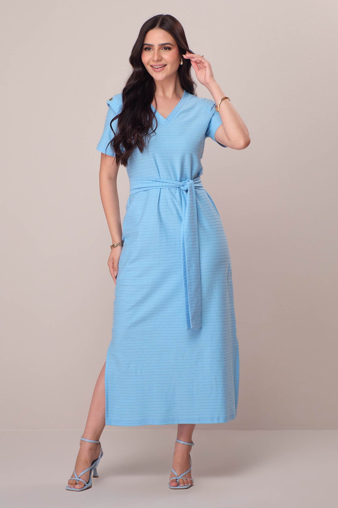 Vestido Maxi Midi na Malha Texturizada Larissa - Tata Martello