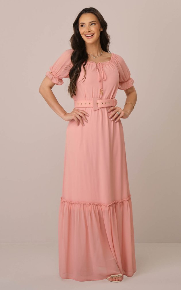 6302 22032 1 vestido longo no crepe com cinto katia tata martello