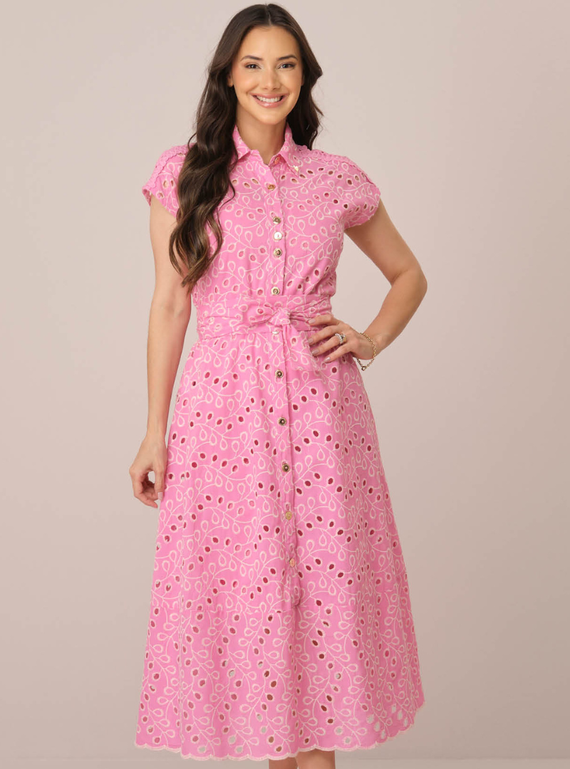 Vestido Midi na Laise Bordada Alessandra - Tata Martello