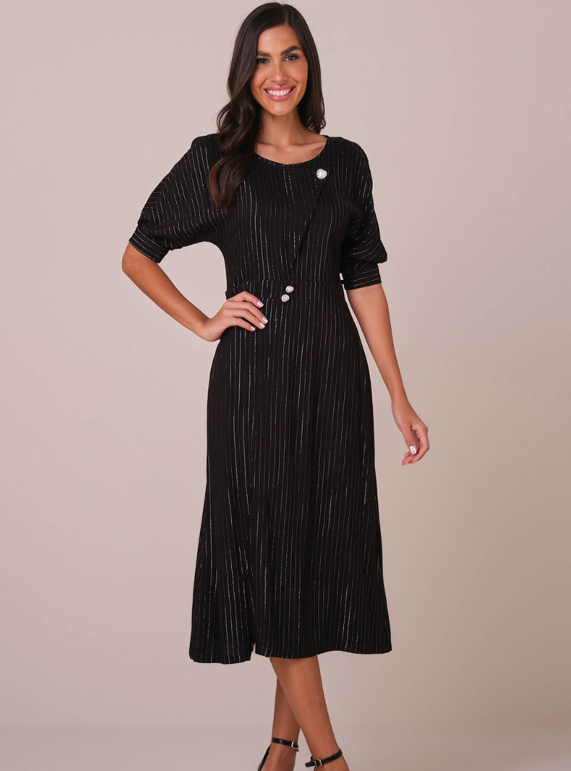 Vestido Midi na Viscose com Mangas 3/4 Mariane - Tata Martello