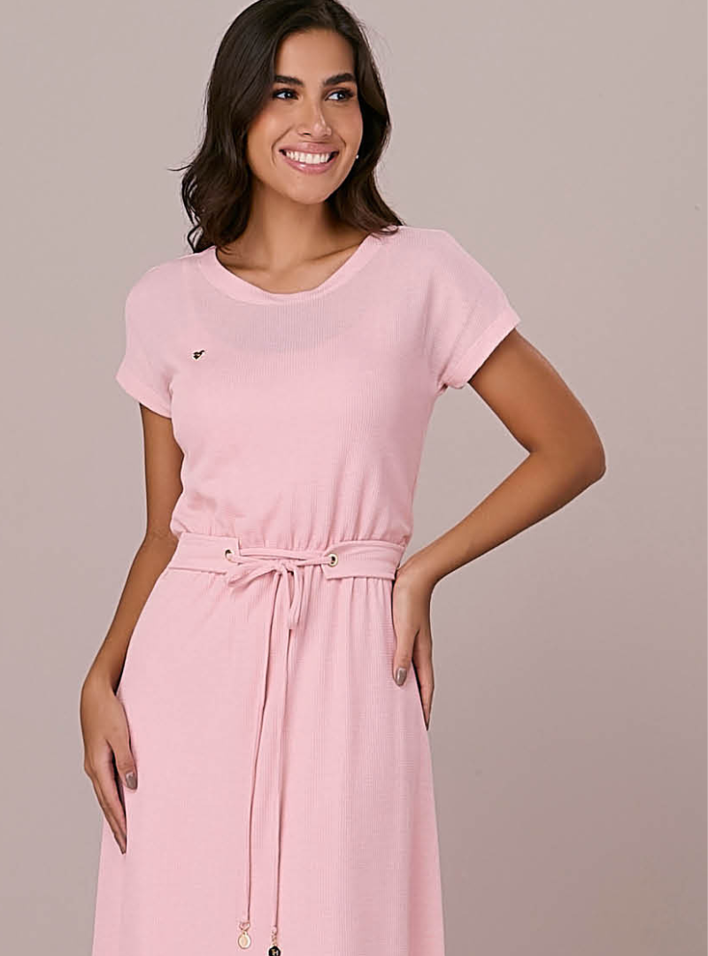 Vestido Midi na Malha com Faixa Embutida Helena - Tata Martello