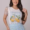 blusa azul margarida 6638