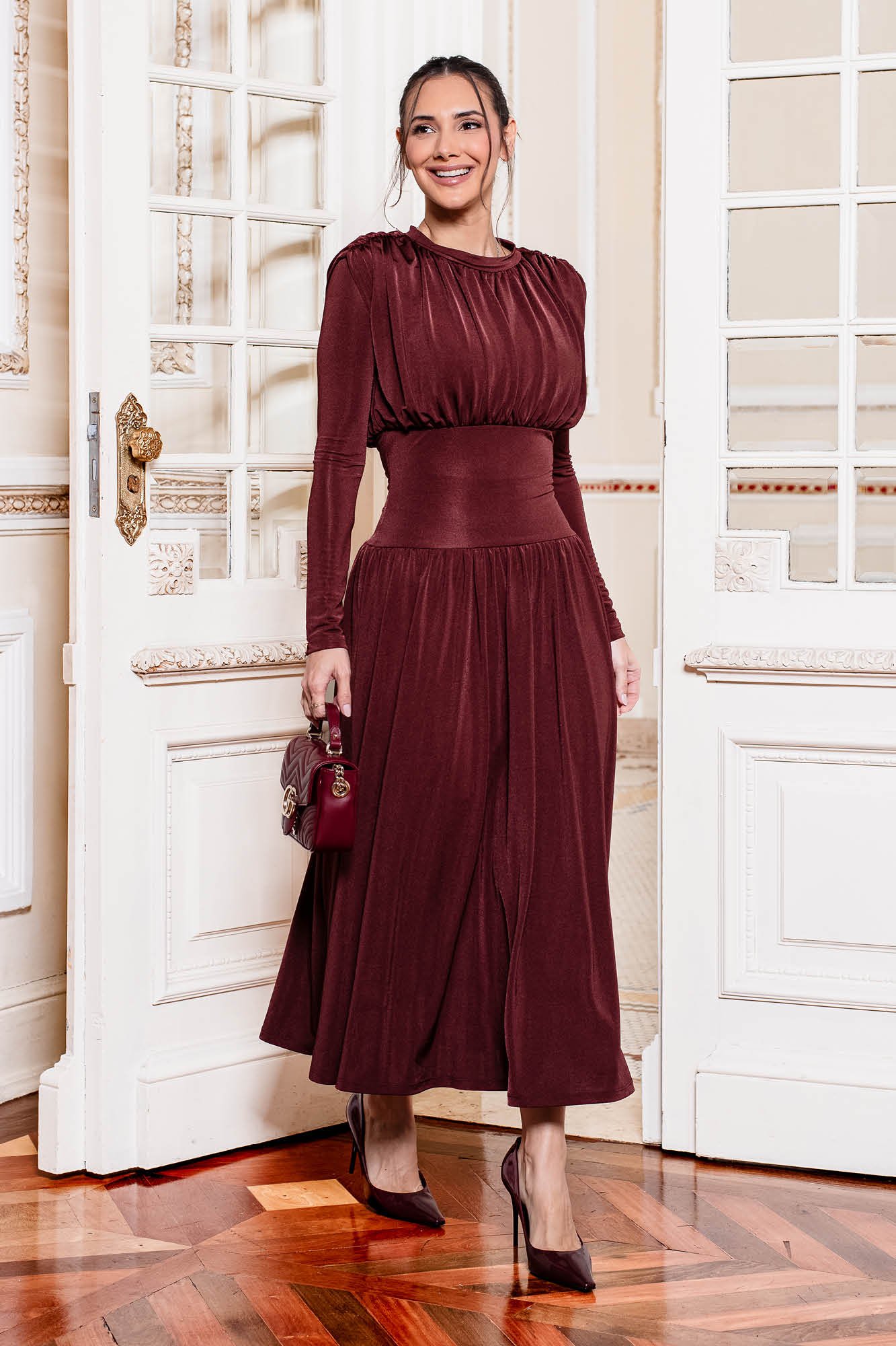 Vestido Midi na Malha Ajustada Antonela - Tata Martello
