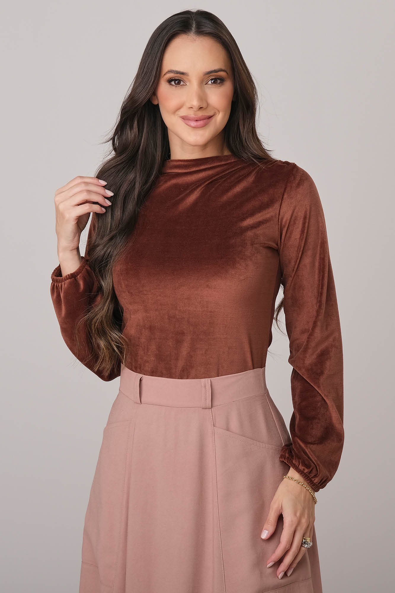 Blusa Manga Longa com Drapeado Gislaine - Tata Martello