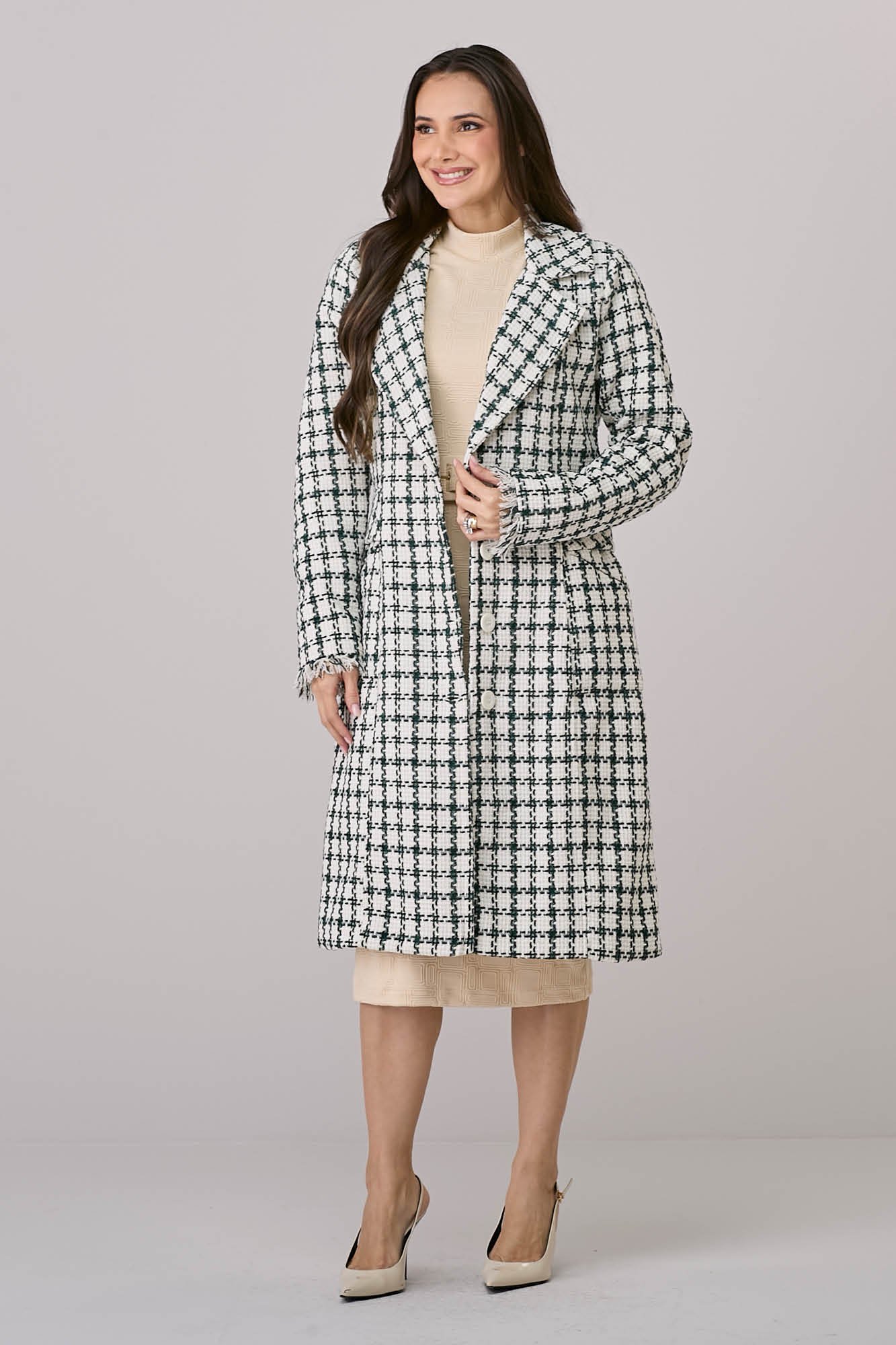 Sobretudo Midi em Tweed Raissa - Tata Martello