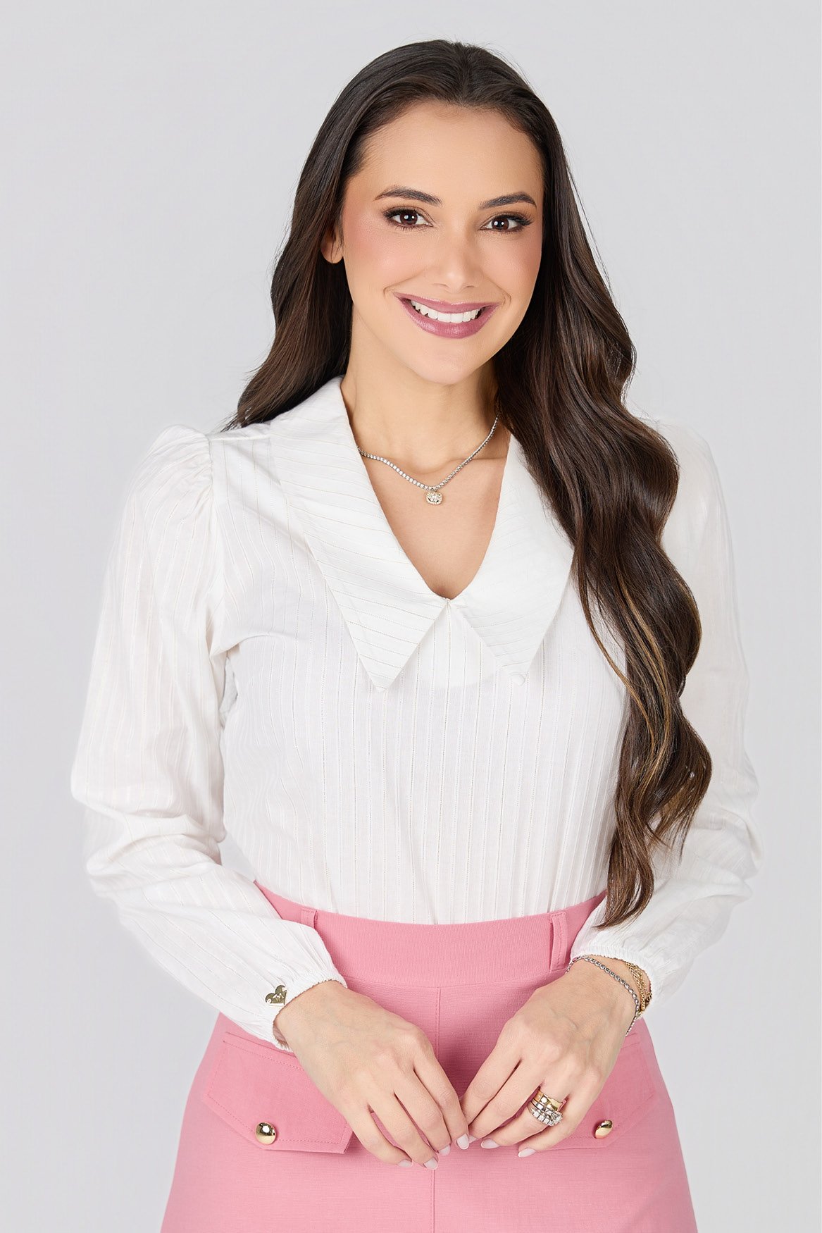 Blusa Gola Alta com Botões Samanta - Tata Martello